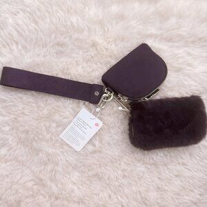 Dual Pouch Wristlet Plush Fleece